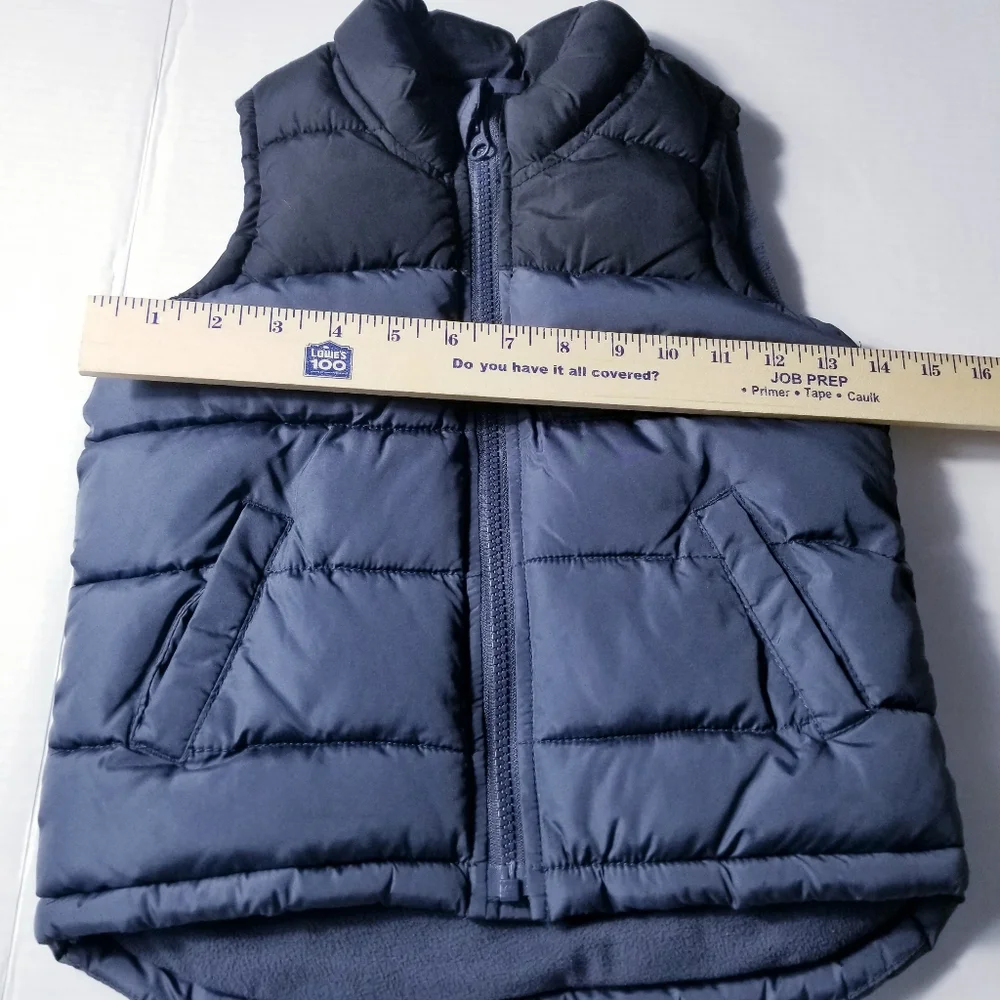 OLD NAVY BOY'S PUFFER VEST BLACK AND DARK BLUISH GRAY SIZE 4T